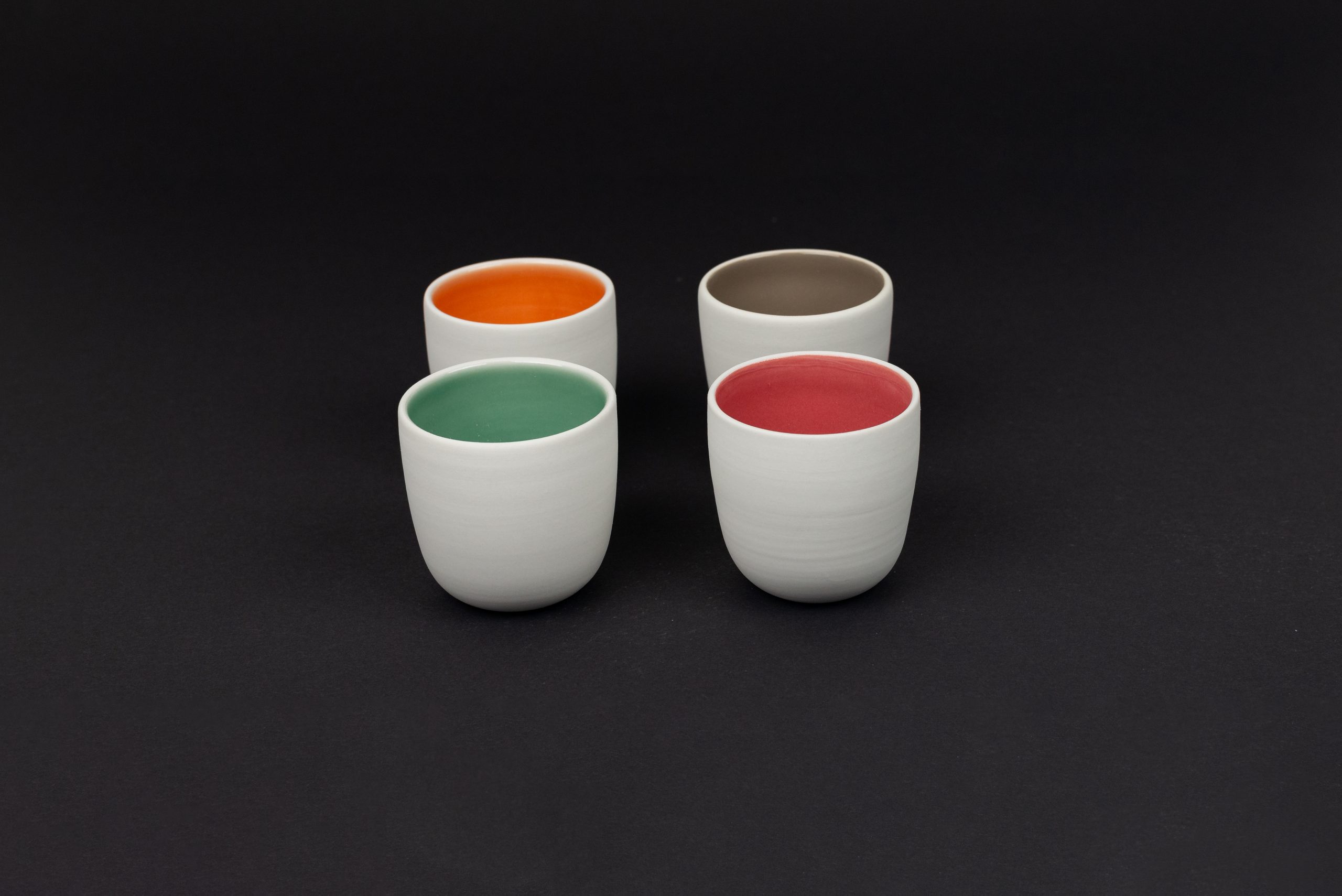 Porzellan Tassen Doppio Edizione 1 Bianca 4er Set in Holzbox