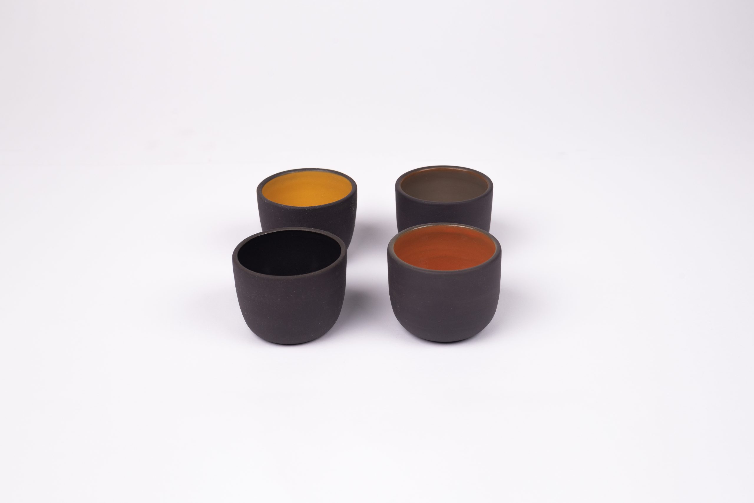 Porzellan Tassen Espresso Edizione 1 Nera 4er Set in Holzbox