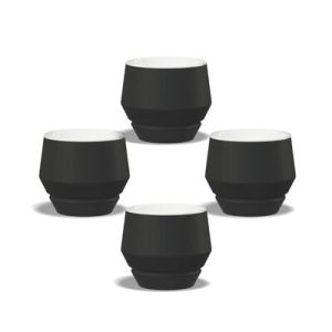 Maniko Tasse Cappuccino 205ml Schwarz matt 4er Set