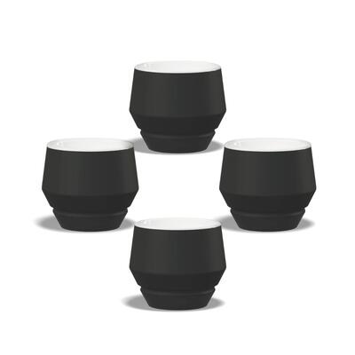 Maniko Tasse Cappuccino 205ml Schwarz matt 4er Set
