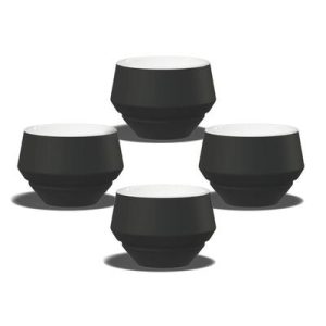 Maniko Tasse Latte 300ml Schwarz matt 4er Set