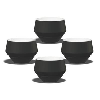 Maniko Tasse Latte 300ml Schwarz matt 4er Set