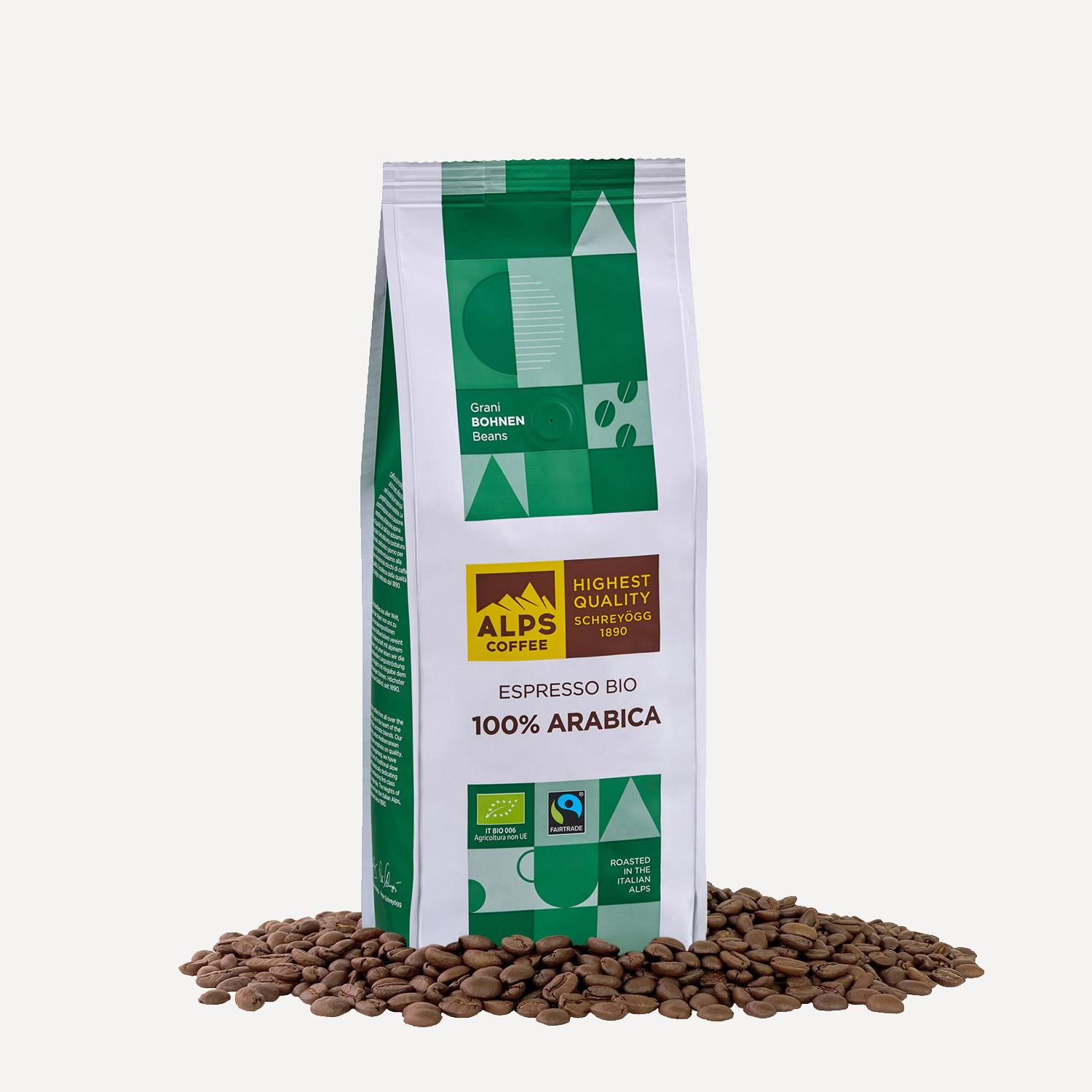 Alps Coffee Espresso Bio 100% Arabica Bohnen 500g