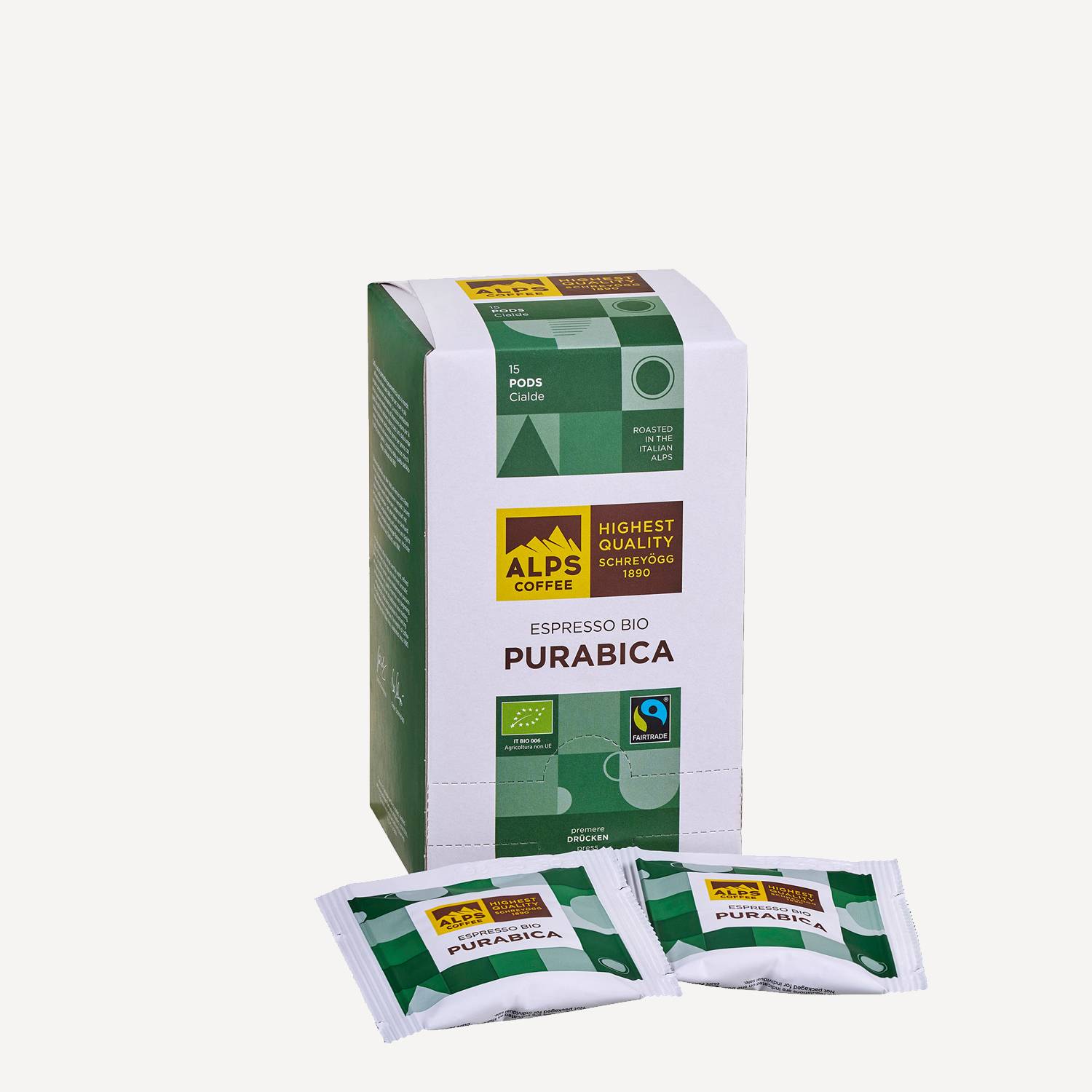 Alps Coffee Portionen Espresso Bio Purabica 15er
