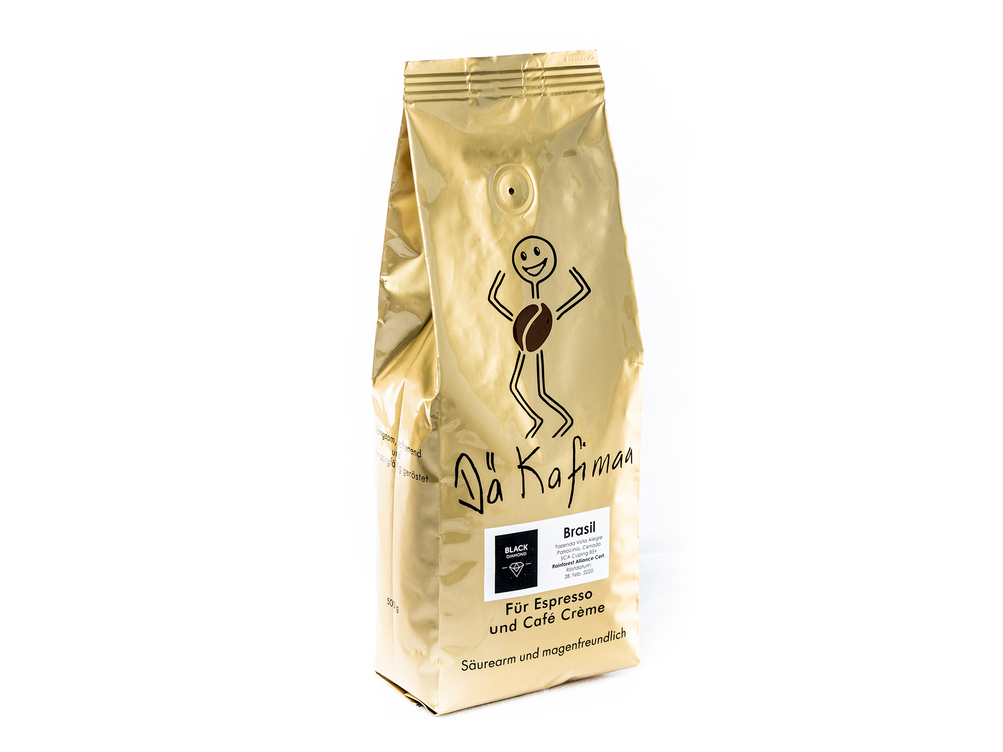 Dä Kafimaa Bohnen Brasil Black Diamond 500g Rainforest