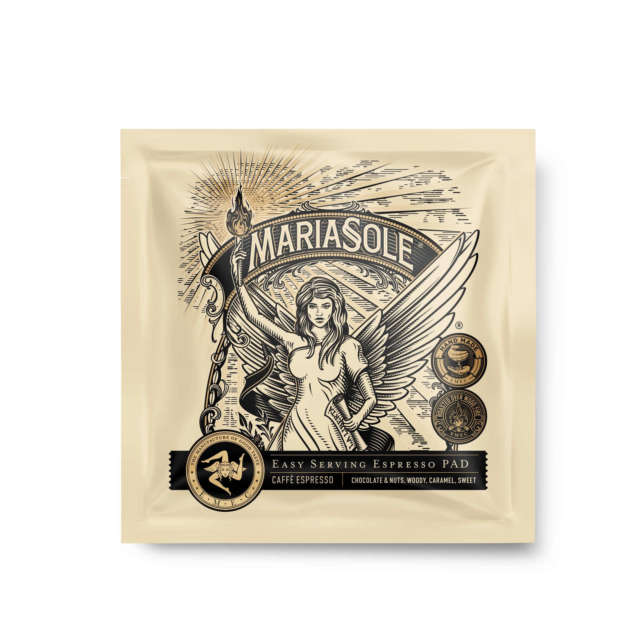 MariaSole Portionen Caffè Espresso NEUES DESIGN - Holzröstung (schwarz)