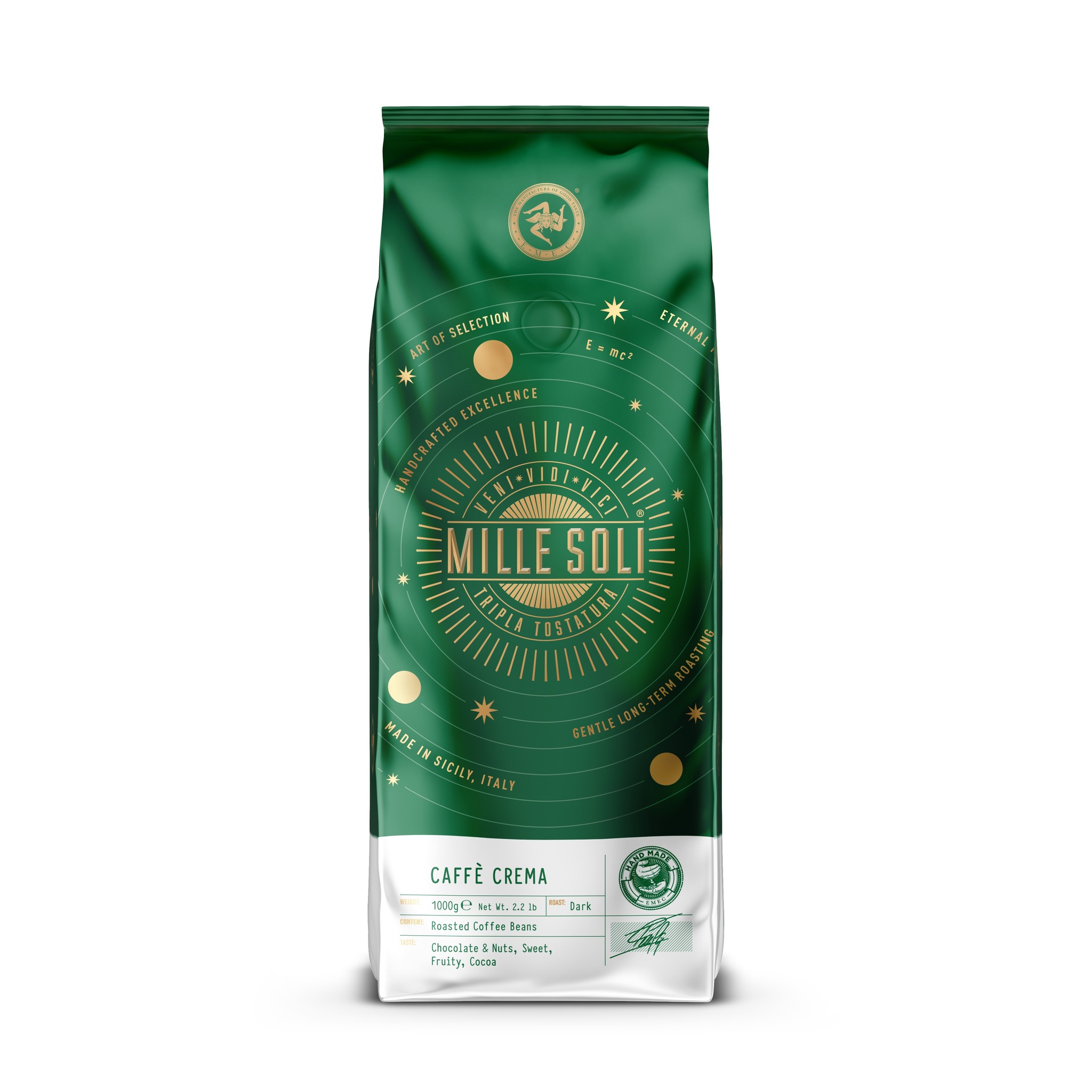 MilleSoli Bohnen Caffè Crema kg NEUES DESIGN - Dreifachröstung (grün)