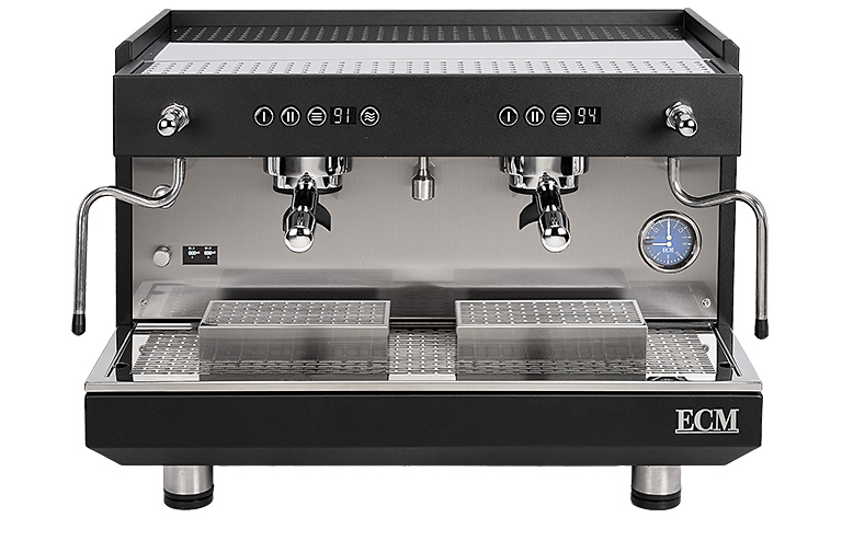 ECM DISCOVER Dual Boiler matt schwarz 2-gruppig - Festwasseranschluss mit 380V