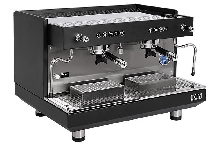 ECM DISCOVER Dual Boiler matt schwarz 2-gruppig - Festwasseranschluss mit 380V