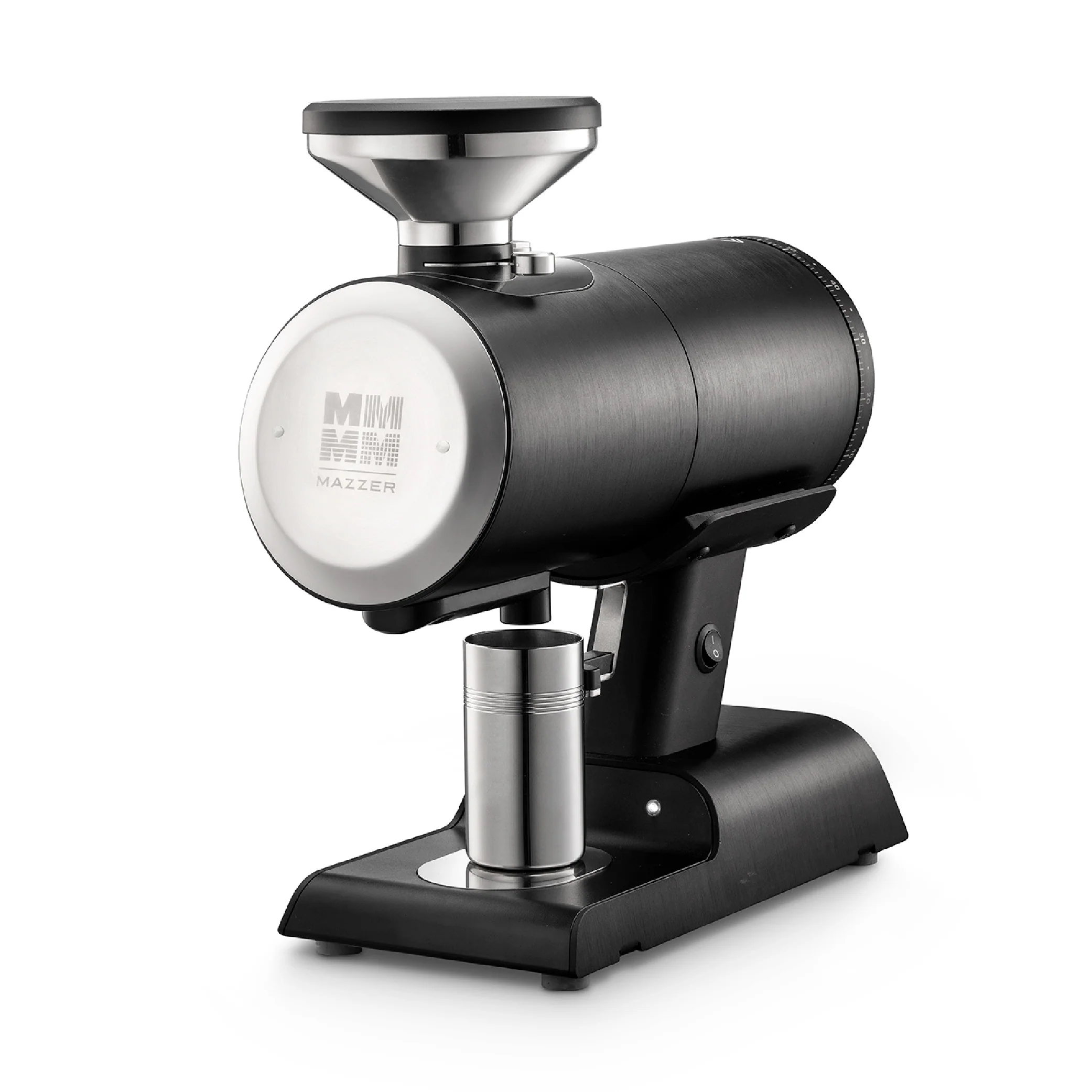 Mazzer Mühle Philos - Alu gebürstet in schwarz (black) mit Mahlscheiben I200D